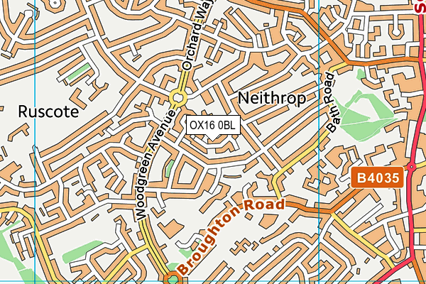 OX16 0BL map - OS VectorMap District (Ordnance Survey)