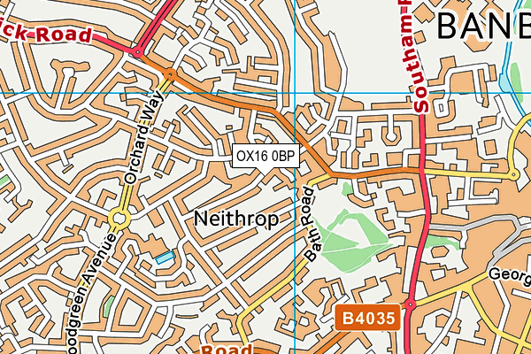 OX16 0BP map - OS VectorMap District (Ordnance Survey)