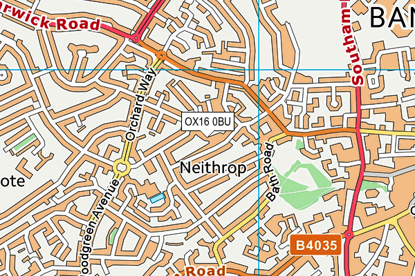 OX16 0BU map - OS VectorMap District (Ordnance Survey)