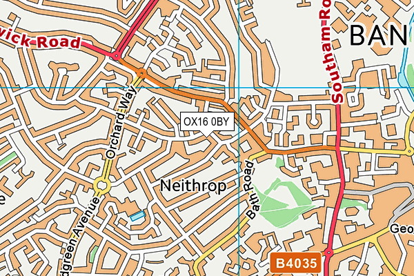 OX16 0BY map - OS VectorMap District (Ordnance Survey)