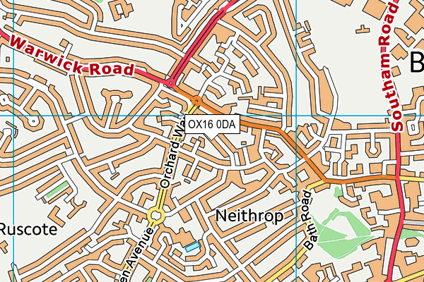 OX16 0DA map - OS VectorMap District (Ordnance Survey)