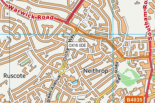 OX16 0DE map - OS VectorMap District (Ordnance Survey)