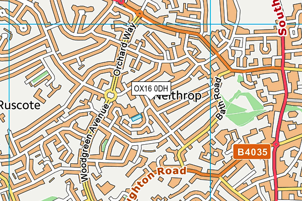 OX16 0DH map - OS VectorMap District (Ordnance Survey)