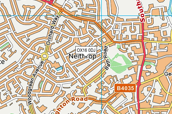 OX16 0DJ map - OS VectorMap District (Ordnance Survey)