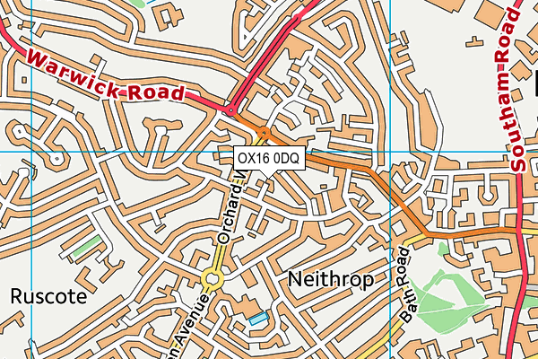 OX16 0DQ map - OS VectorMap District (Ordnance Survey)