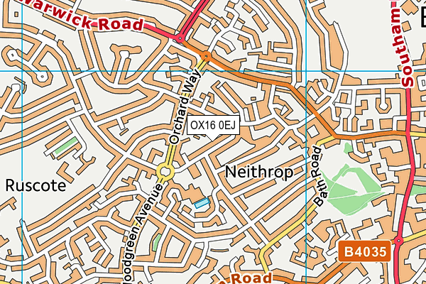 OX16 0EJ map - OS VectorMap District (Ordnance Survey)