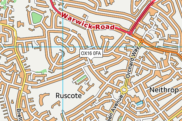 OX16 0FA map - OS VectorMap District (Ordnance Survey)