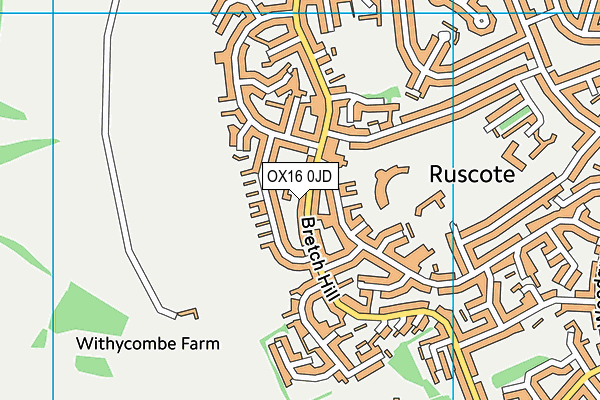 OX16 0JD map - OS VectorMap District (Ordnance Survey)