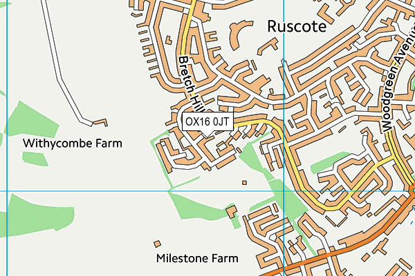 OX16 0JT map - OS VectorMap District (Ordnance Survey)