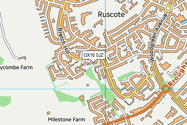 OX16 0JZ map - OS VectorMap District (Ordnance Survey)