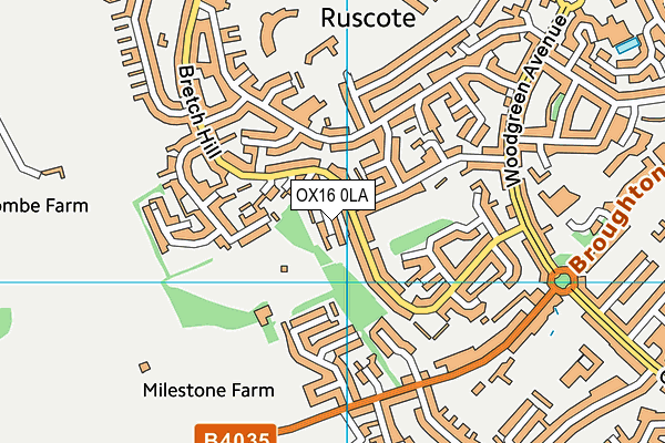 OX16 0LA map - OS VectorMap District (Ordnance Survey)