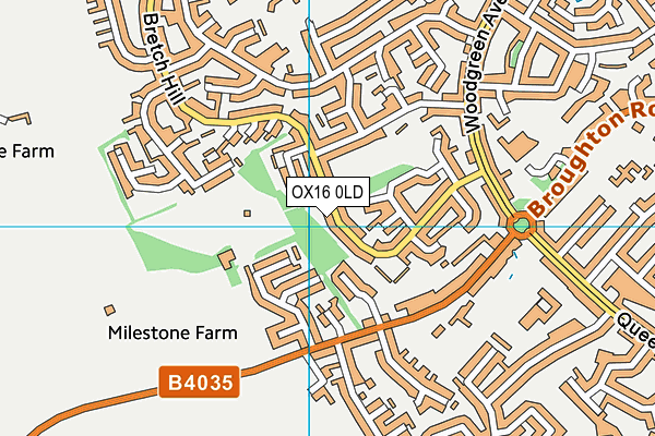 OX16 0LD map - OS VectorMap District (Ordnance Survey)