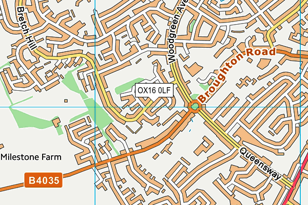 OX16 0LF map - OS VectorMap District (Ordnance Survey)