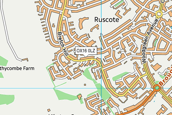 OX16 0LZ map - OS VectorMap District (Ordnance Survey)