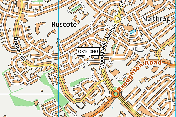 OX16 0NG map - OS VectorMap District (Ordnance Survey)