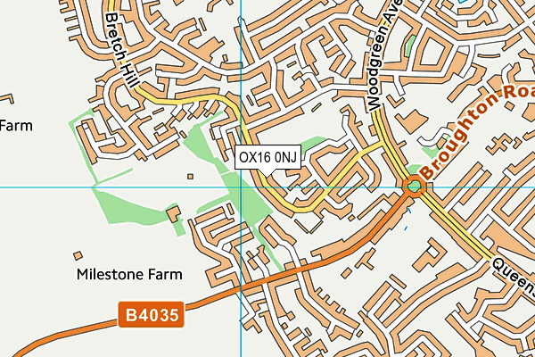 OX16 0NJ map - OS VectorMap District (Ordnance Survey)