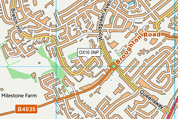 OX16 0NP map - OS VectorMap District (Ordnance Survey)