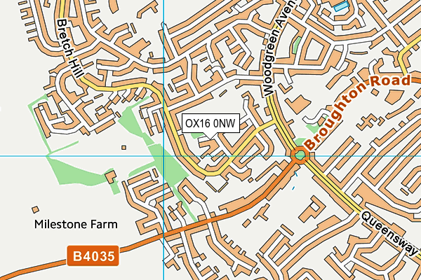 OX16 0NW map - OS VectorMap District (Ordnance Survey)