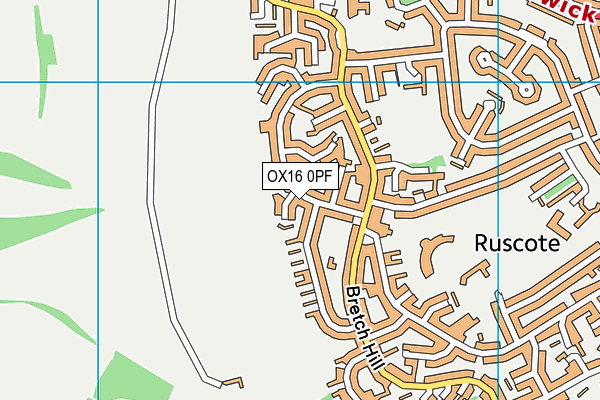 OX16 0PF map - OS VectorMap District (Ordnance Survey)