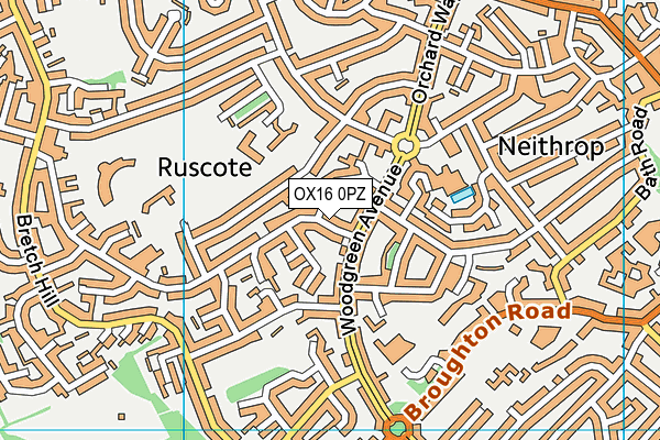 OX16 0PZ map - OS VectorMap District (Ordnance Survey)