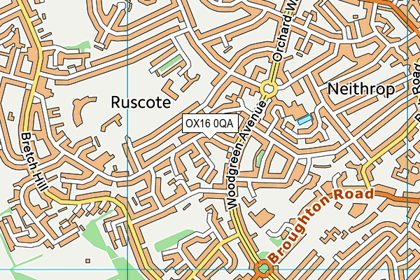 OX16 0QA map - OS VectorMap District (Ordnance Survey)