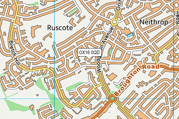 OX16 0QD map - OS VectorMap District (Ordnance Survey)