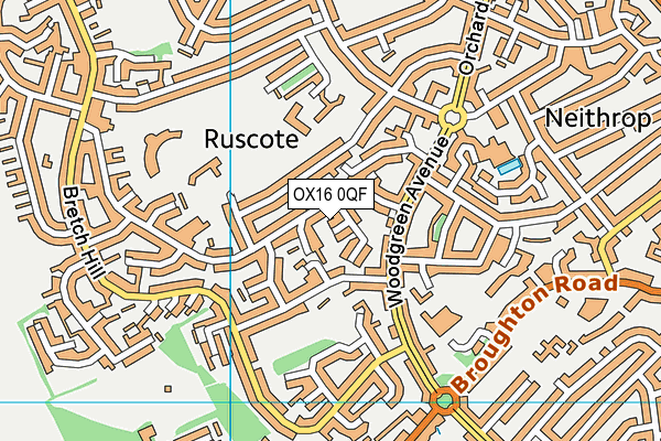 OX16 0QF map - OS VectorMap District (Ordnance Survey)