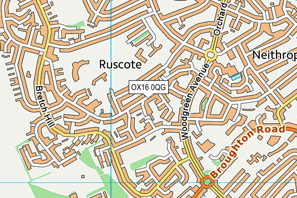 OX16 0QG map - OS VectorMap District (Ordnance Survey)