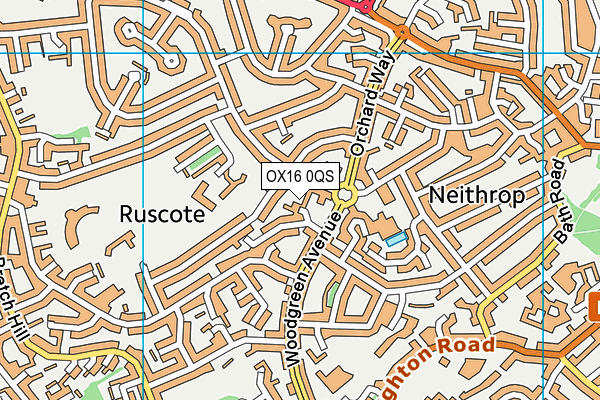 OX16 0QS map - OS VectorMap District (Ordnance Survey)