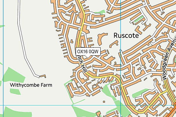 OX16 0QW map - OS VectorMap District (Ordnance Survey)