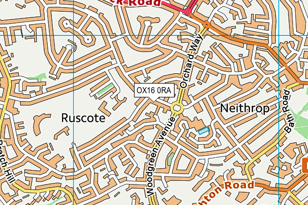 OX16 0RA map - OS VectorMap District (Ordnance Survey)