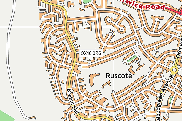 OX16 0RG map - OS VectorMap District (Ordnance Survey)