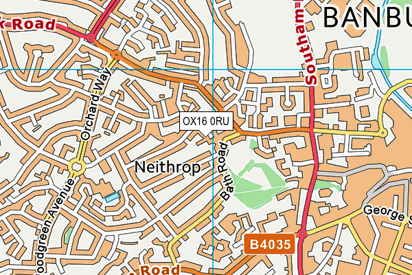 OX16 0RU map - OS VectorMap District (Ordnance Survey)