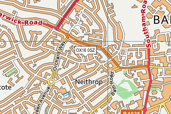 OX16 0SZ map - OS VectorMap District (Ordnance Survey)