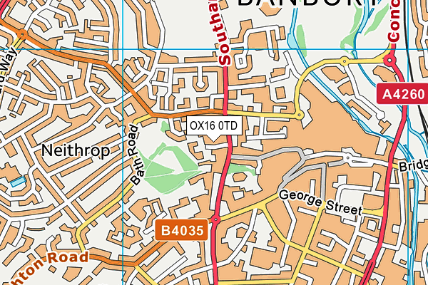 OX16 0TD map - OS VectorMap District (Ordnance Survey)