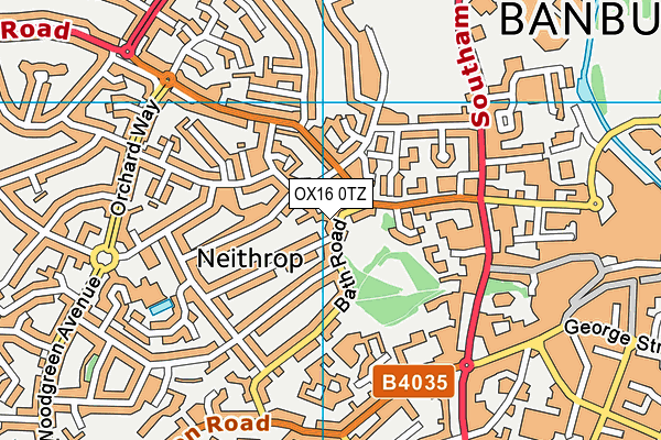 OX16 0TZ map - OS VectorMap District (Ordnance Survey)