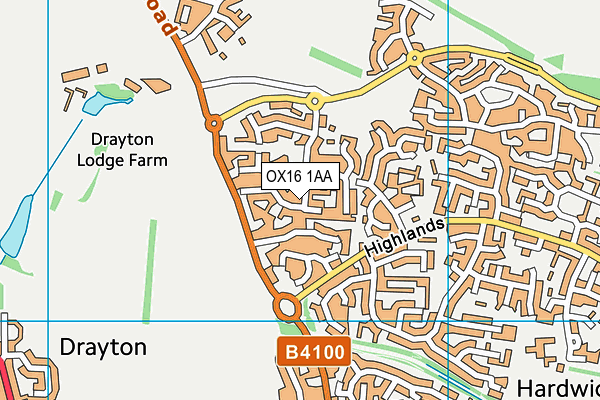 OX16 1AA map - OS VectorMap District (Ordnance Survey)