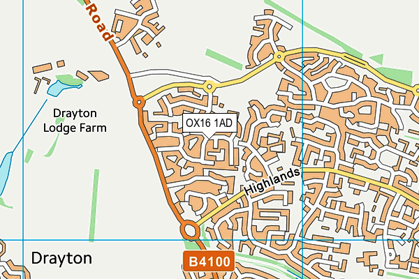 OX16 1AD map - OS VectorMap District (Ordnance Survey)