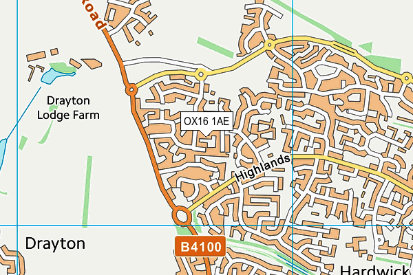 OX16 1AE map - OS VectorMap District (Ordnance Survey)