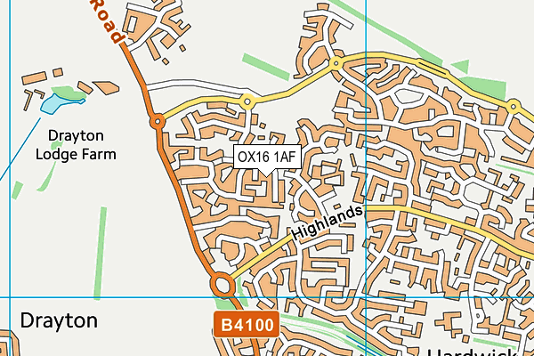 OX16 1AF map - OS VectorMap District (Ordnance Survey)