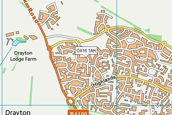 OX16 1AH map - OS VectorMap District (Ordnance Survey)