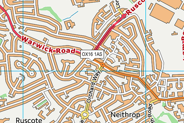 OX16 1AS map - OS VectorMap District (Ordnance Survey)