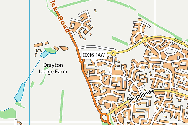 OX16 1AW map - OS VectorMap District (Ordnance Survey)