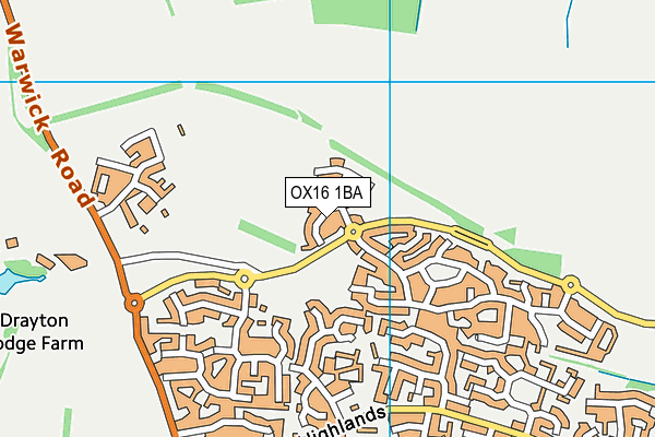 OX16 1BA map - OS VectorMap District (Ordnance Survey)