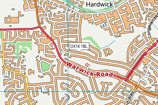 OX16 1BL map - OS VectorMap District (Ordnance Survey)