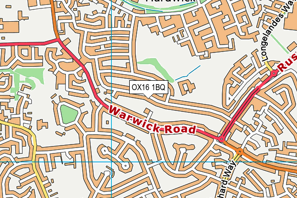 OX16 1BQ map - OS VectorMap District (Ordnance Survey)