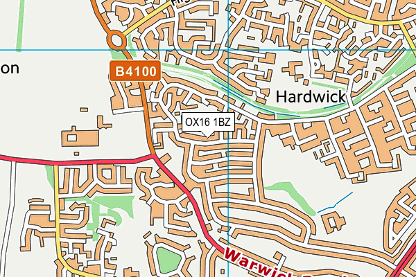 OX16 1BZ map - OS VectorMap District (Ordnance Survey)