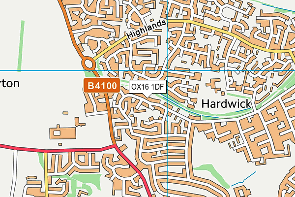 OX16 1DF map - OS VectorMap District (Ordnance Survey)