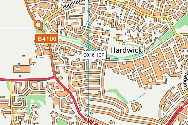 OX16 1DP map - OS VectorMap District (Ordnance Survey)