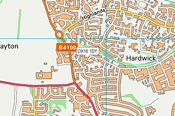 OX16 1DY map - OS VectorMap District (Ordnance Survey)